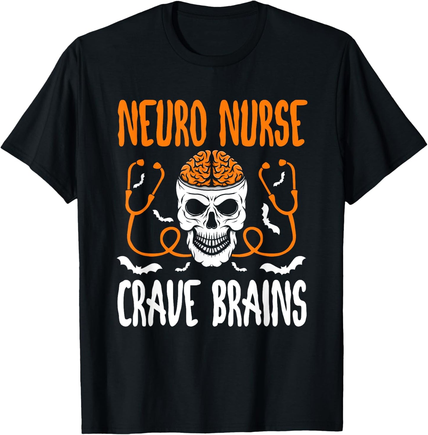 Neurosurgery Neurology Trauma ICU Halloween Neuro Nurse T-Shirt - T-Shirt | Black