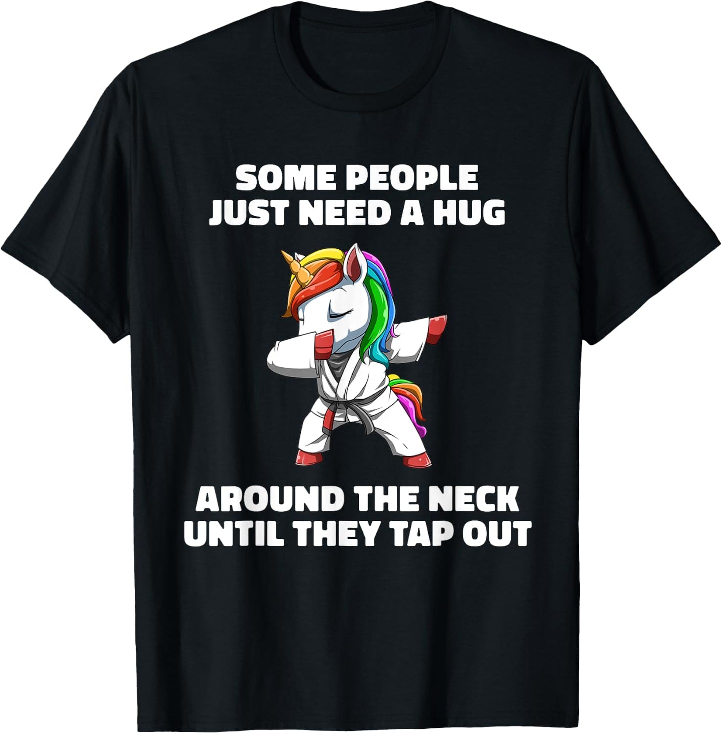 Funny Jiu Jitsu Choke Hug - Unicorn BJJ Grappling T-Shirt - T-Shirt | Black