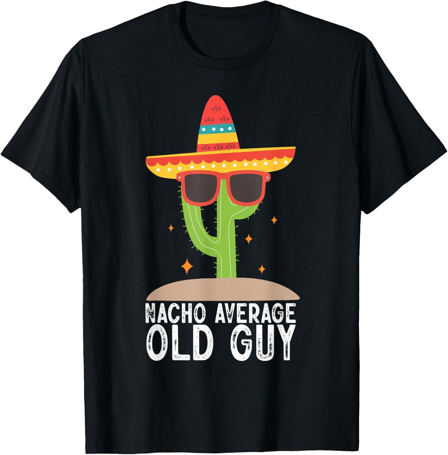 Funny Elderly Man Nacho Average Old Guy Humor Gag Senior T-Shirt - T-Shirt | Black
