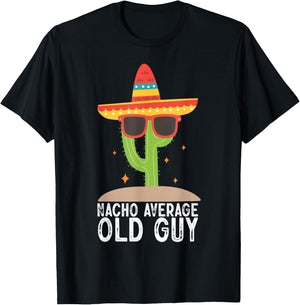 Funny Elderly Man Nacho Average Old Guy Humor Gag Senior T-Shirt - T-Shirt | Black