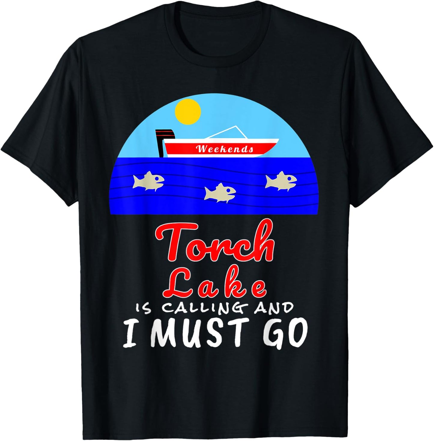 Torch Lake Michigan Shirt Souvenir T-Shirt - T-Shirt | Black