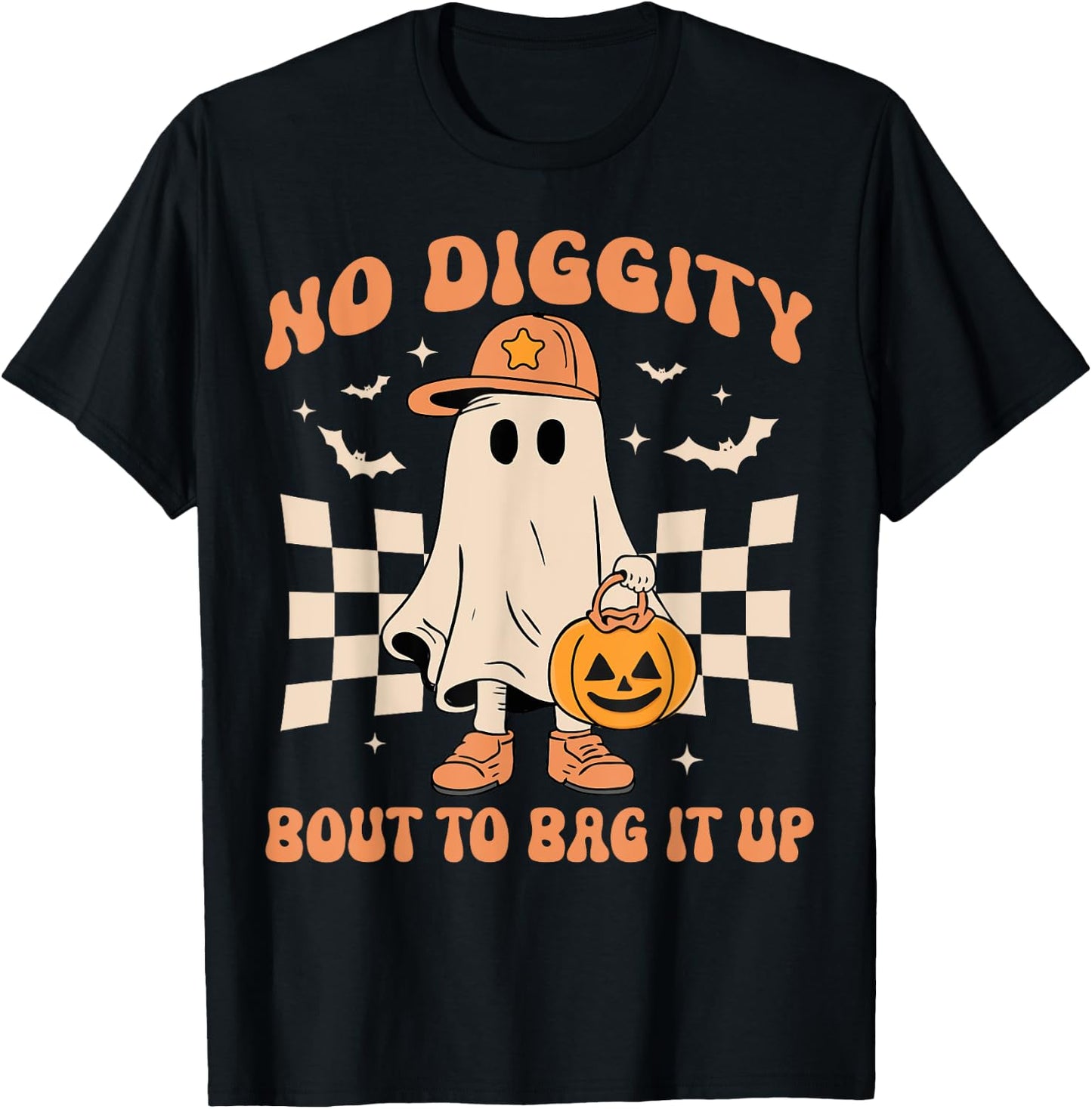 Halloween Ghost No Diggity Bout to Bag it Up Toddler Kids T-Shirt - T-Shirt | Black