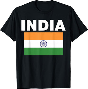 India Indien Flag Heritage T-Shirt - T-Shirt | Black