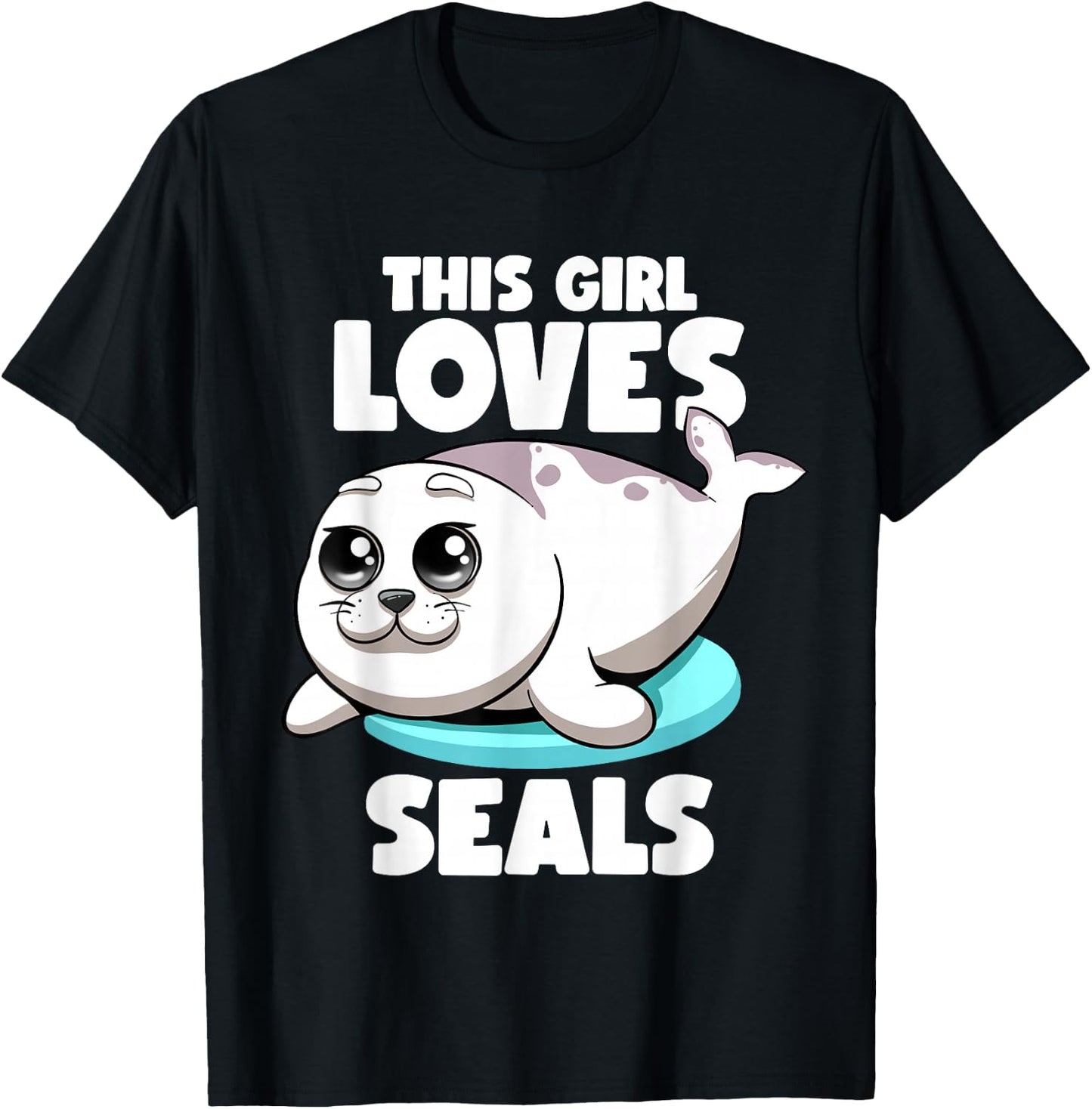 This Girl Loves Seals Fat Chubby Seal Lover Seals Sea Lion T-Shirt - T-Shirt | Black