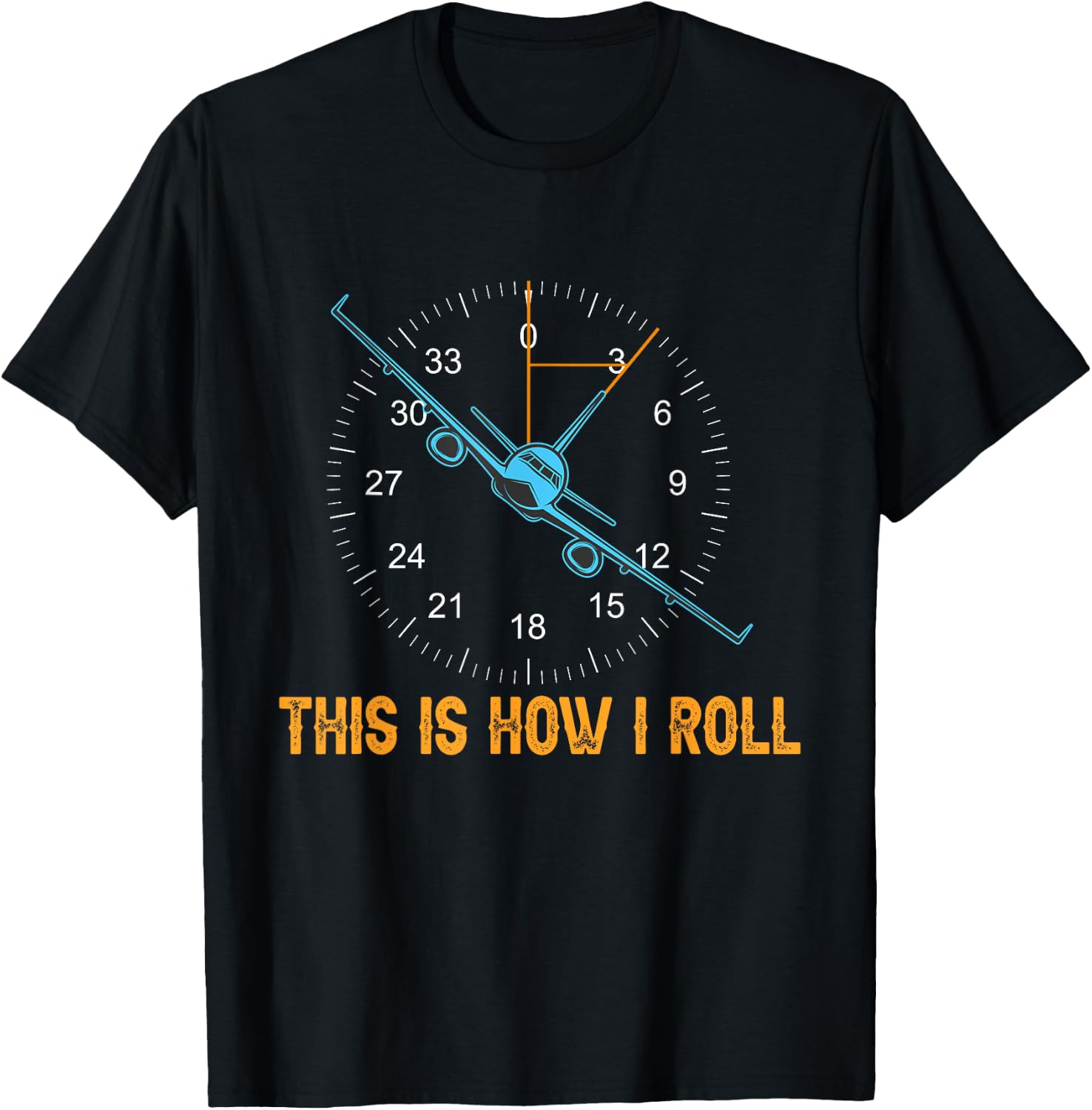 Funny Aviation shirt This is how I Roll Airplane Aviator Men T-Shirt - T-Shirt | Black