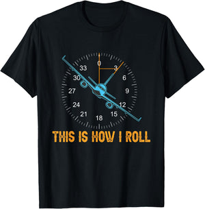 Funny Aviation shirt This is how I Roll Airplane Aviator Men T-Shirt - T-Shirt | Black