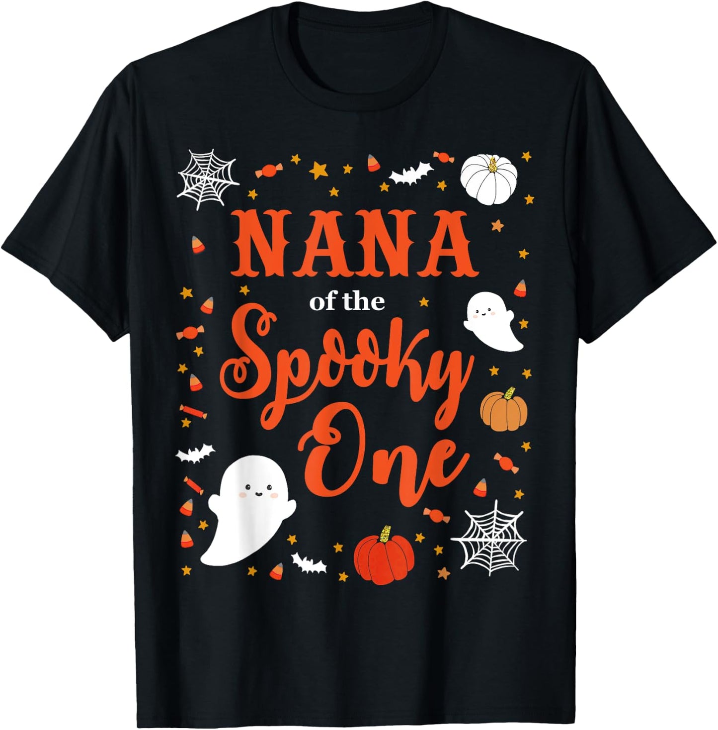 Nana Halloween 1st Birthday Matching Family Spooky One T-Shirt - T-Shirt | Black