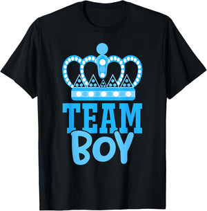 Team Boy Team Girl Blue Gender Reveal Party Matching Family T-Shirt - T-Shirt | Black