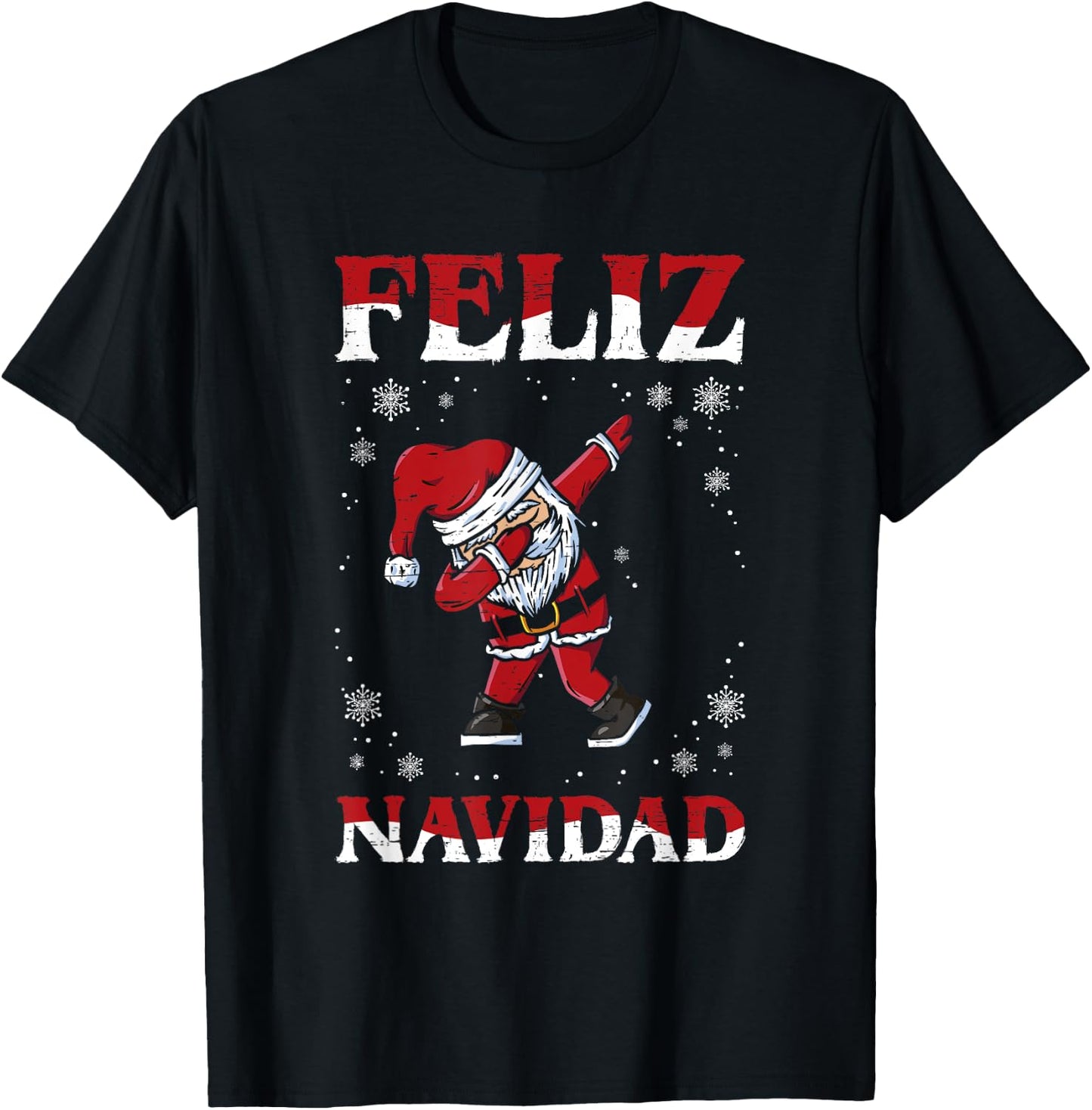Feliz Navidad Dab Santa Claus Dabbing Christmas Time T-Shirt - T-Shirt | Black