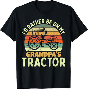 Funny Farmer Kids Farm Tractor T-Shirt - T-Shirt | Black