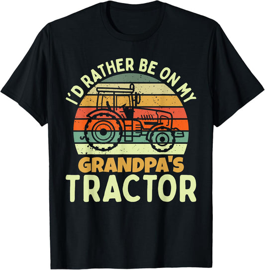 Funny Farmer Kids Farm Tractor T-Shirt - T-Shirt | Black