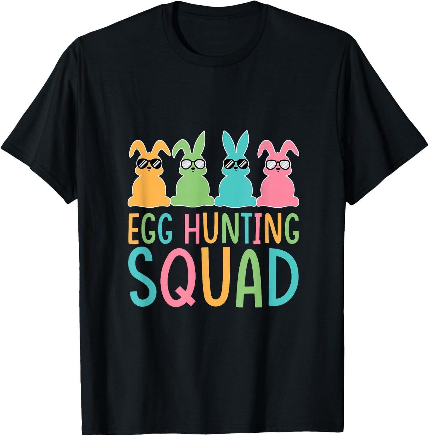 Egg Hunting Squad Crew Family Happy Easter Bunny T-Shirt - T-Shirt | Black