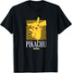 Pokémon - Pikachu Abstract Background T-Shirt - T-Shirt | Black