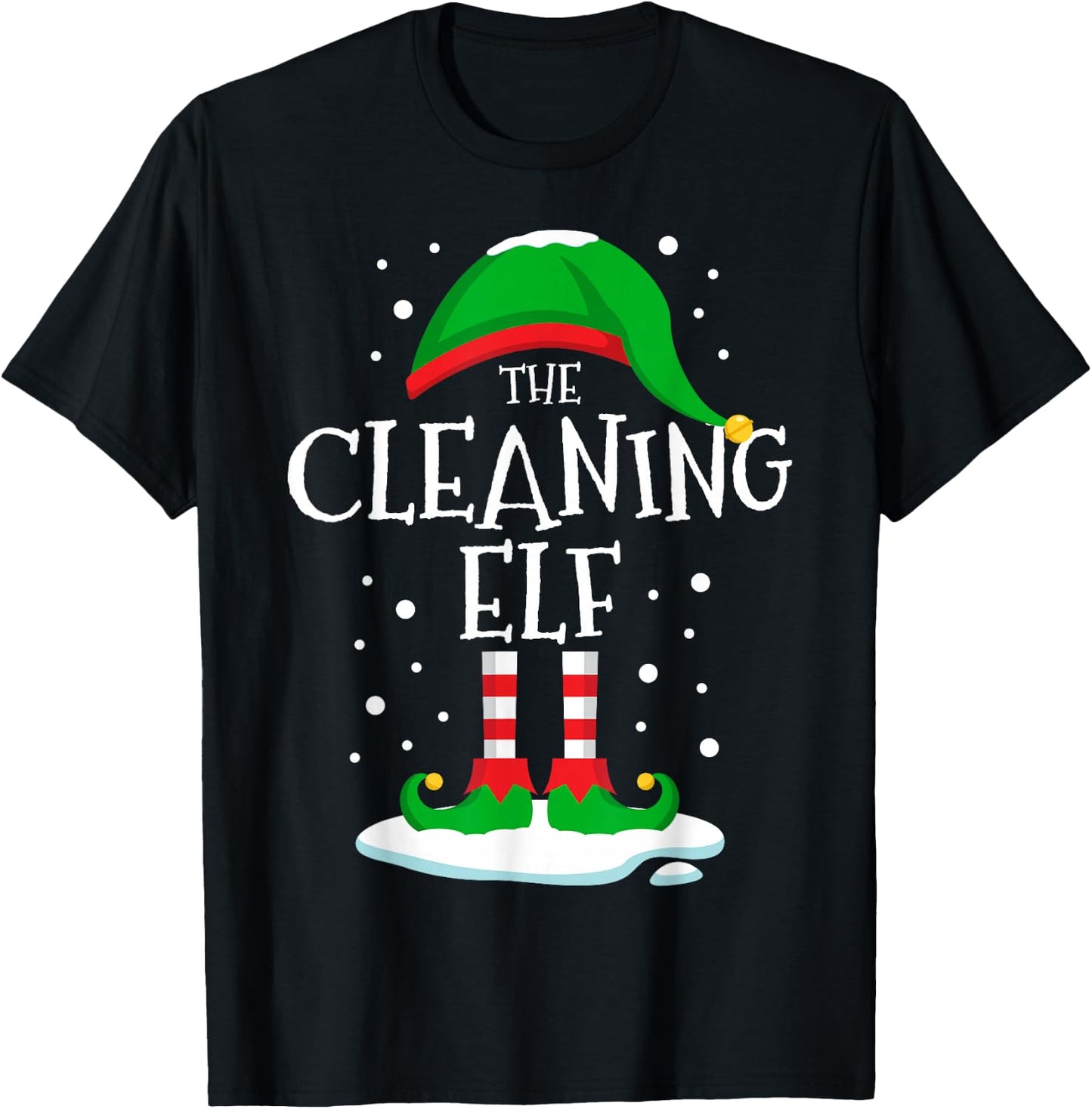 The Cleaning Elf Christmas Family Matching Xmas Group Funny T-Shirt - T-Shirt | Black