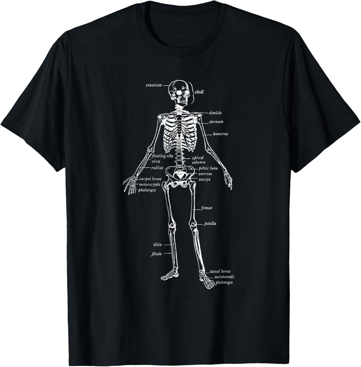 Skeleton Skeletal System Anatomy Names of Bones T-Shirt - T-Shirt | Black