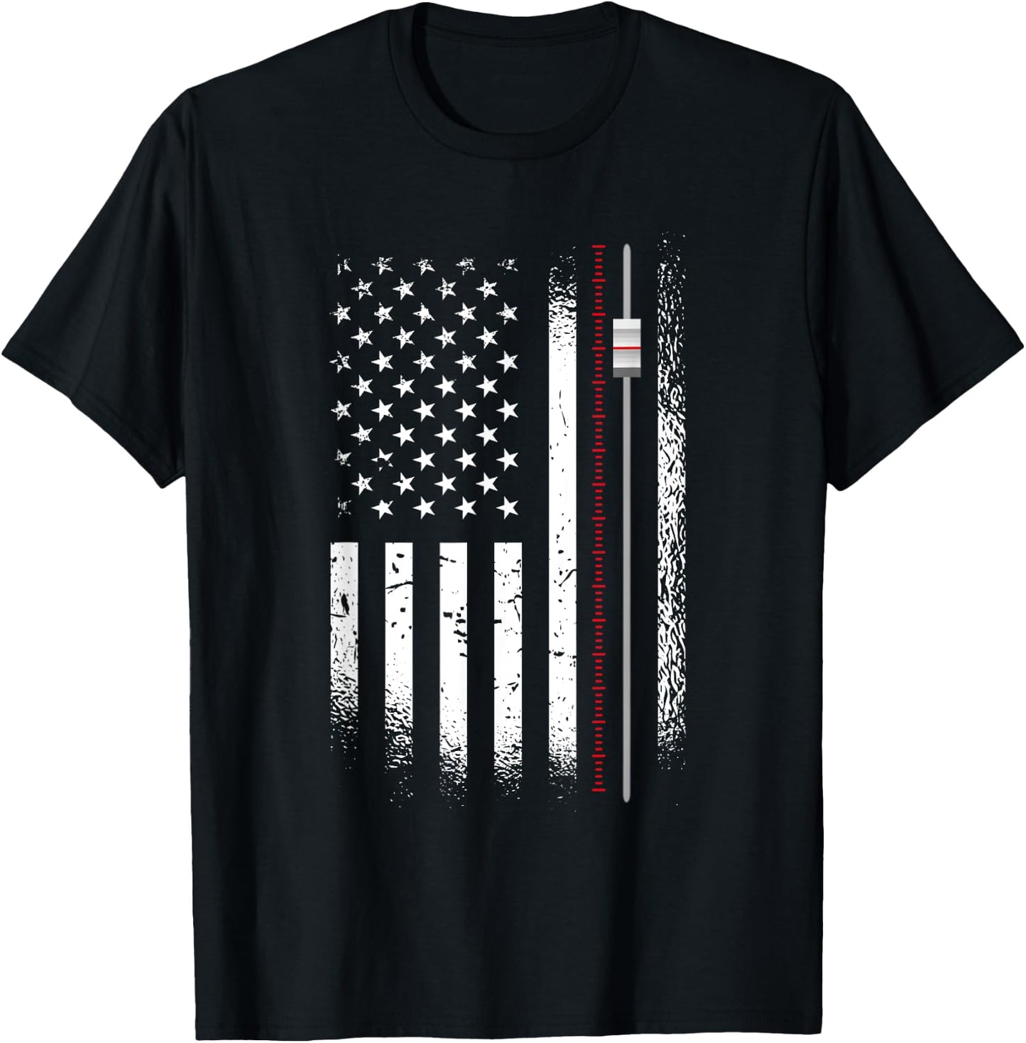 Us Flag Sound Guy - American Audio Engineer T-Shirt - T-Shirt | Black