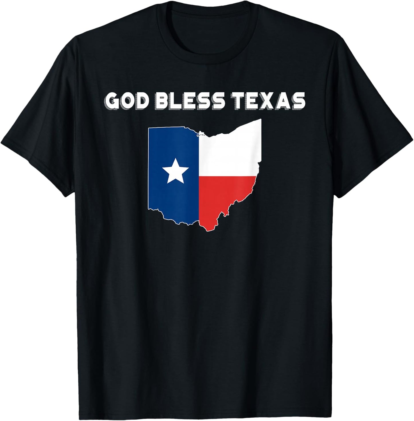 God Bless Texas Ohio Texas Maps T-Shirt - T-Shirt | Black