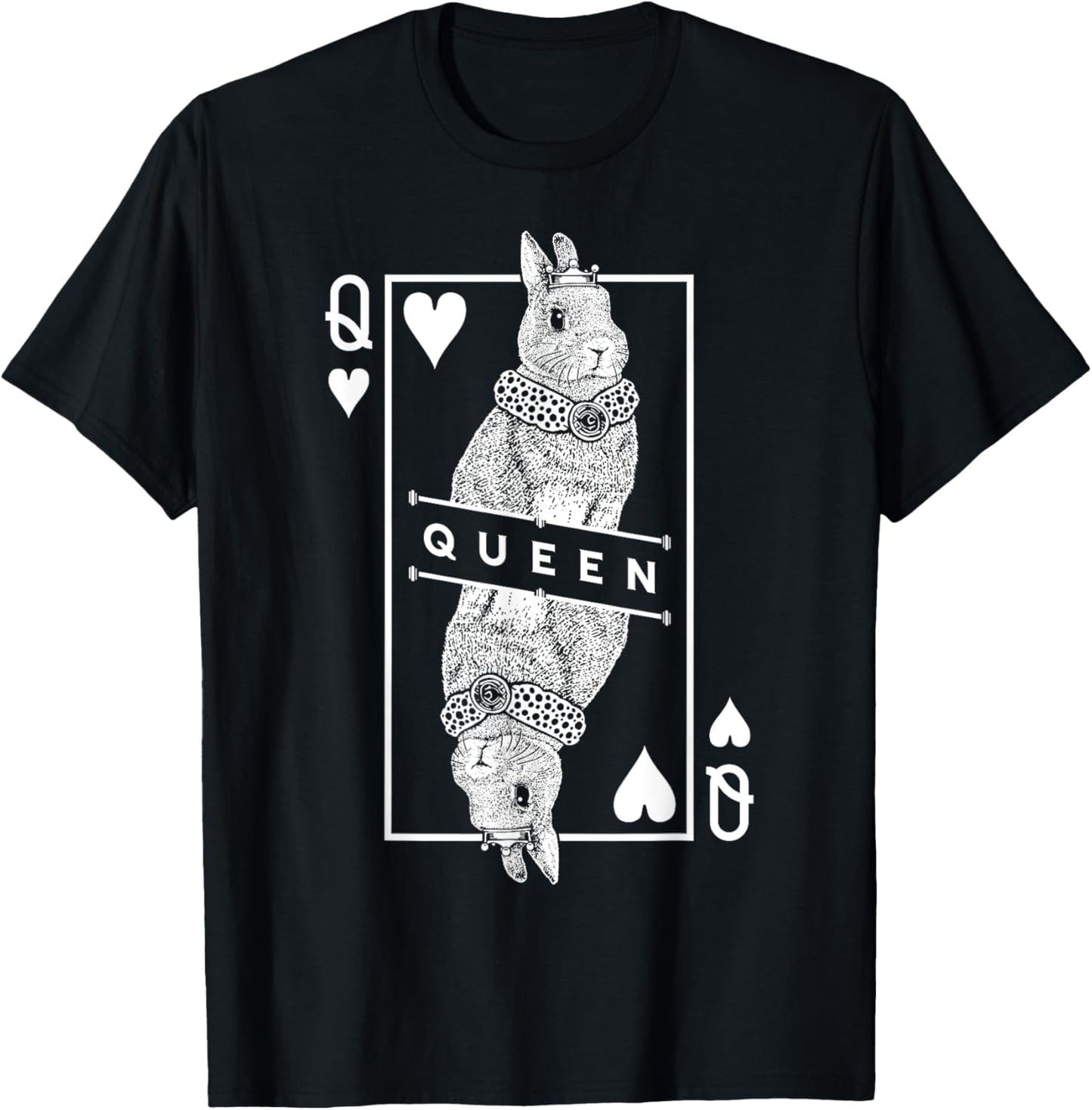Netherland Dwarf Bunny Rabbit Queen Of Hearts Funny Pet T-Shirt - T-Shirt | Black