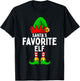 Santa's Favorite Elf Matching Family Christmas T-Shirt - T-Shirt | Black