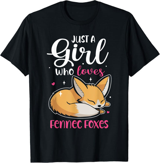 Women Loves Wildlife Animals Nature Forest Fennec Foxes T-Shirt - T-Shirt | Black