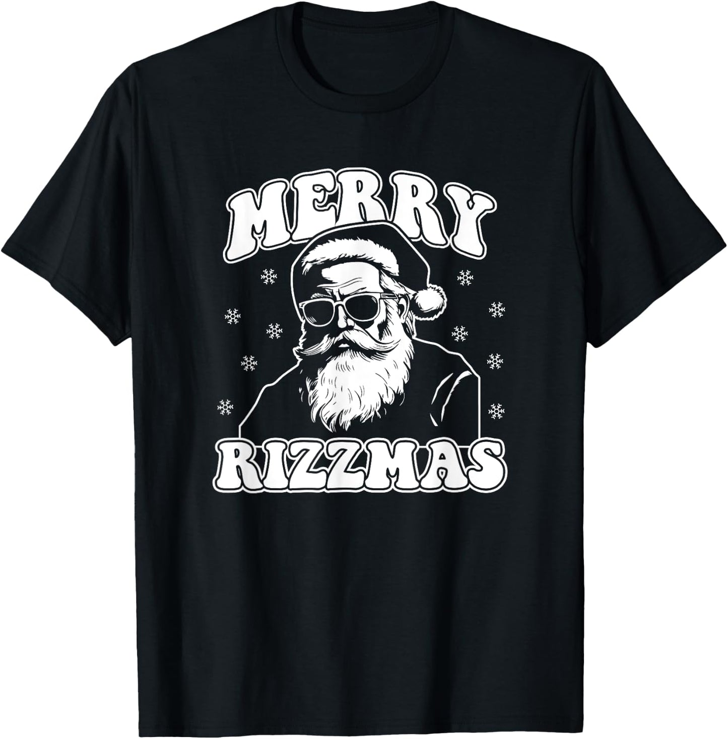 Merry Rizzmas Funny Christmas Rizz Santa Claus Rizzler T-Shirt - T-Shirt | Black