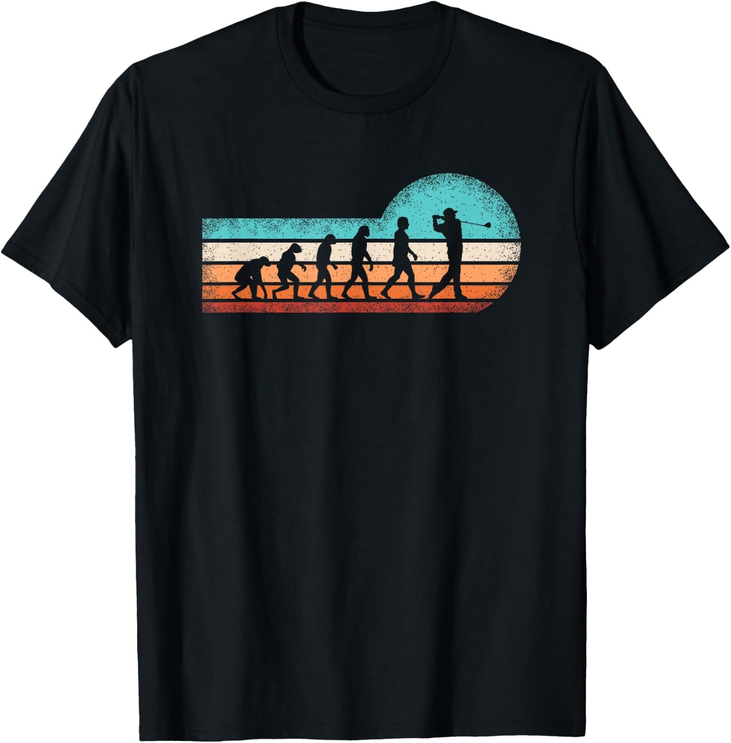 Funny Golf Evolution Retro Golf Lover Golfer Men T-Shirt - T-Shirt | Black