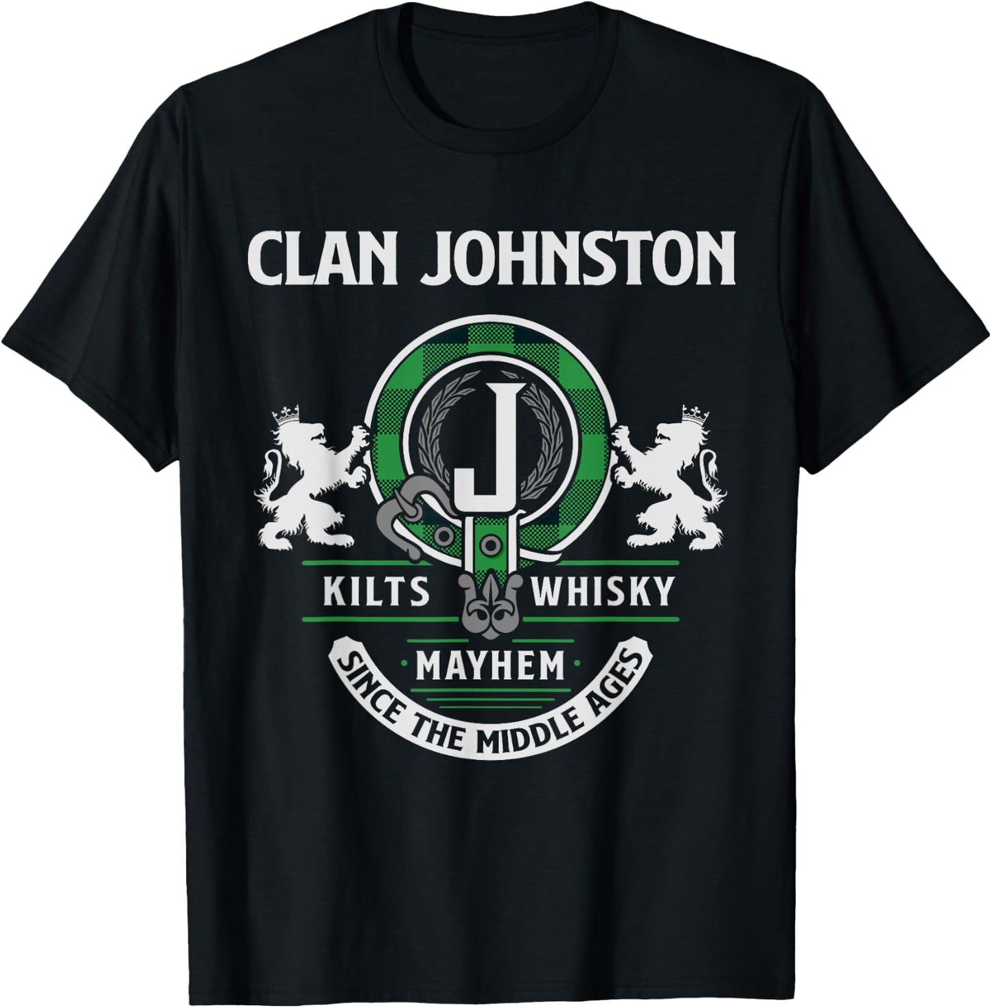 Clan Johnston Scottish Surname Family Highland Games T-Shirt - T-Shirt | Black