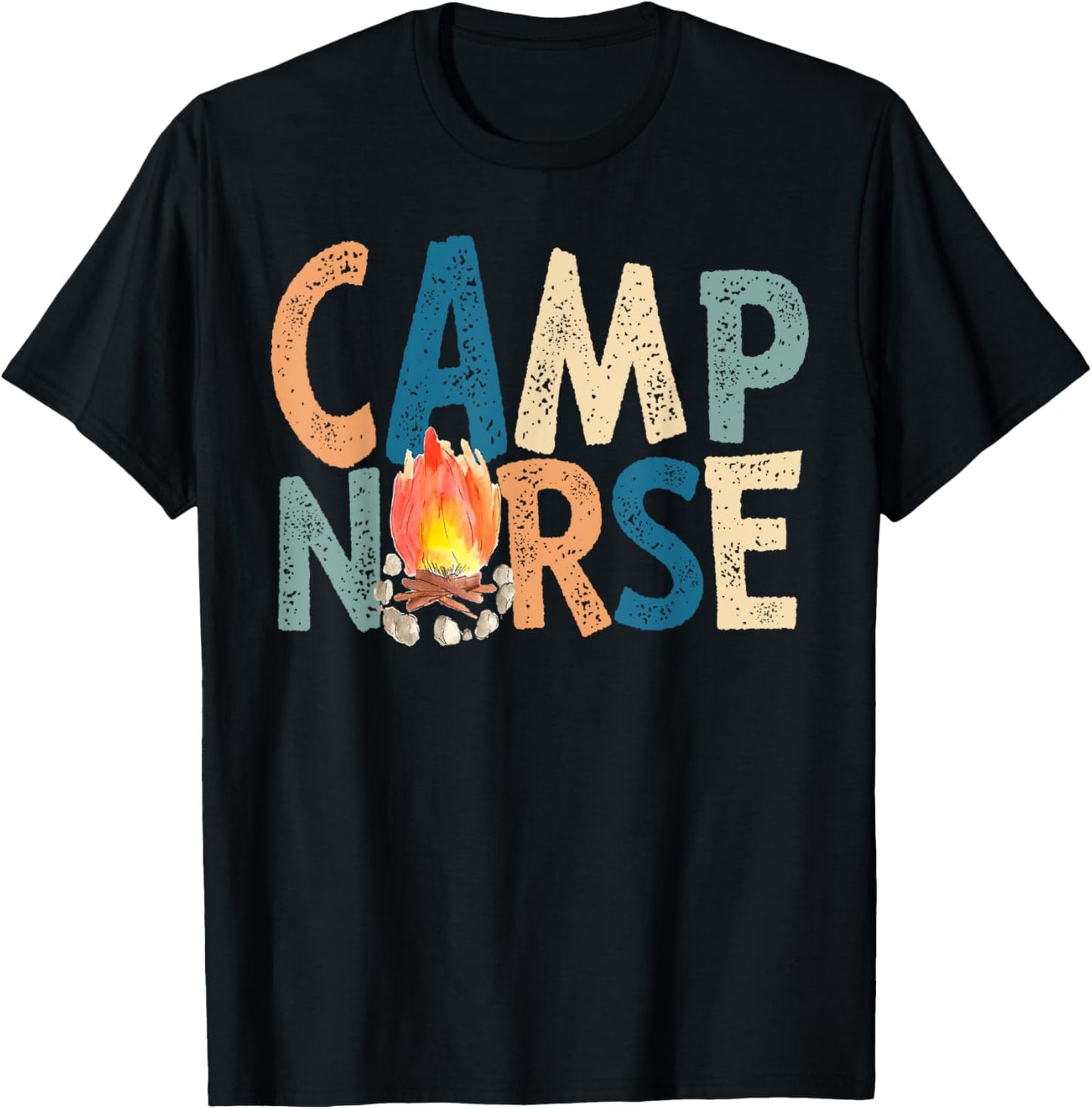 Camp Nurse Retro T-Shirt - T-Shirt | Black