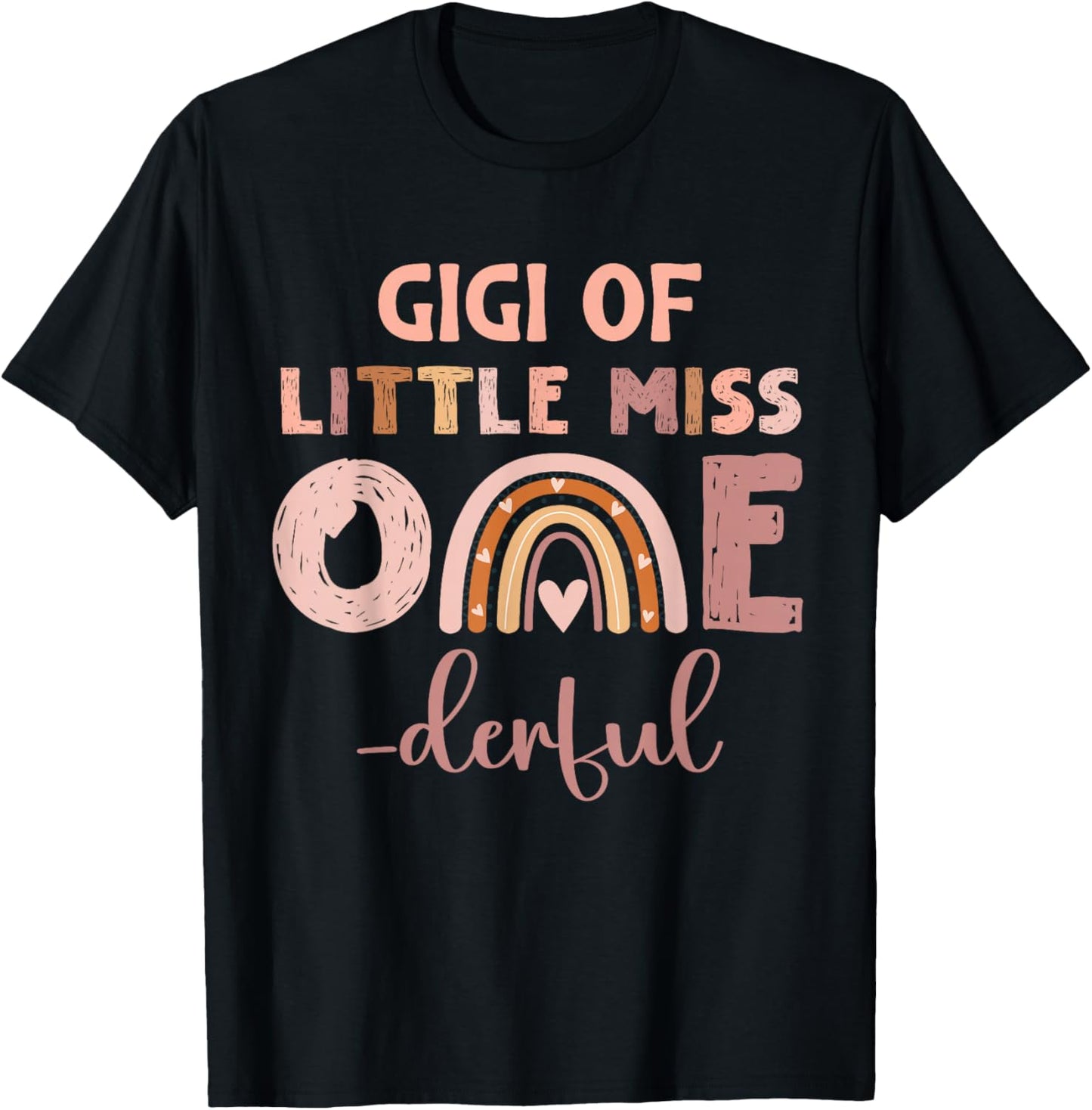 Boho Gigi of Miss Onederful 1st Birthday Girl Cute T-Shirt - T-Shirt | Black