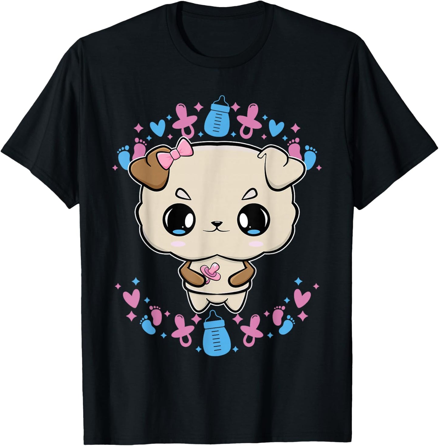Bulldog Anime Canine Soother T-Shirt - T-Shirt | Black