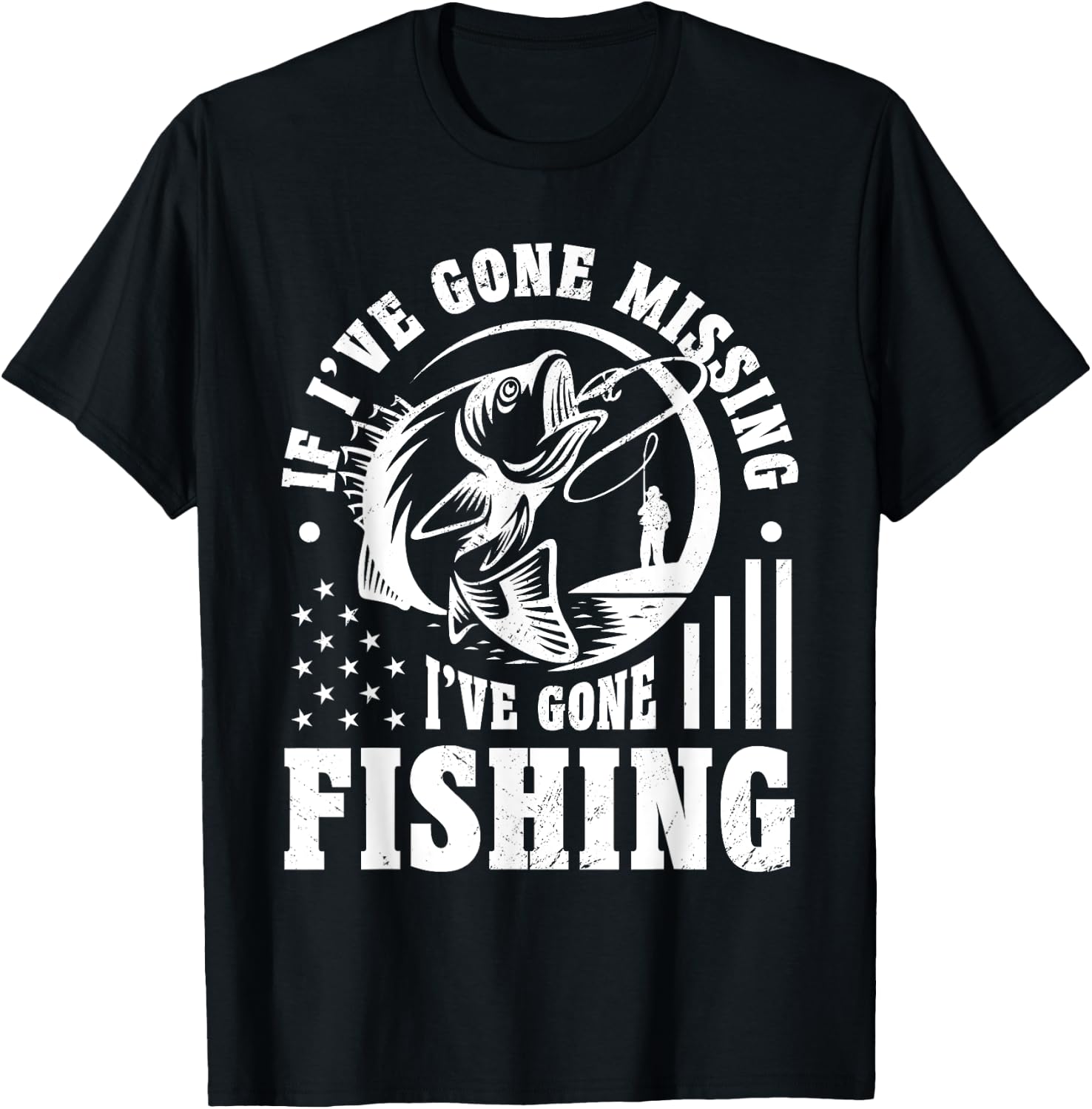 If I've Gone Missing Funny Fishing T-Shirt - T-Shirt | Black