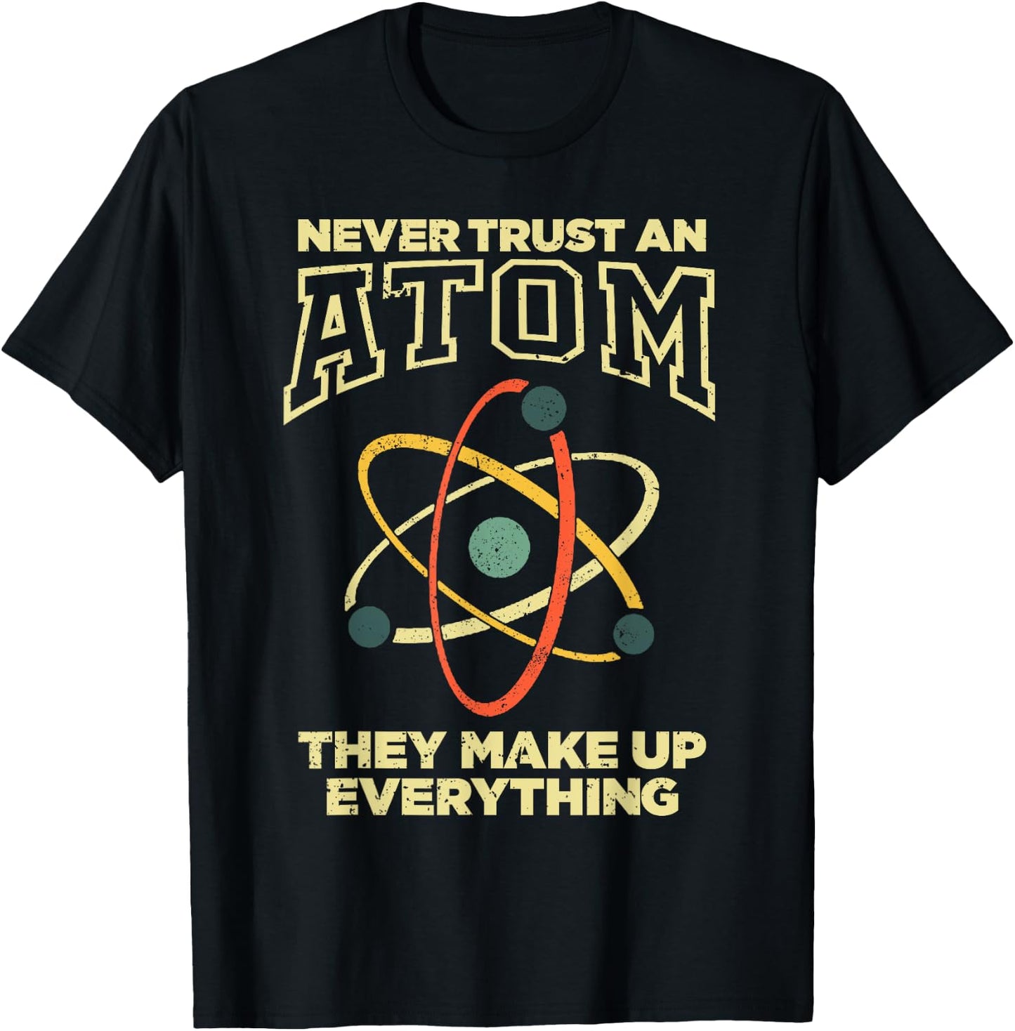 Funny Atom Art Men Women Stem Molecule Chemistry Teacher T-Shirt - T-Shirt | Black