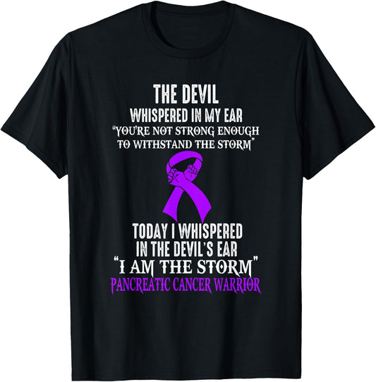 I Am The Storm Pancreatic Cancer Awareness Warrior T-Shirt - T-Shirt | Black