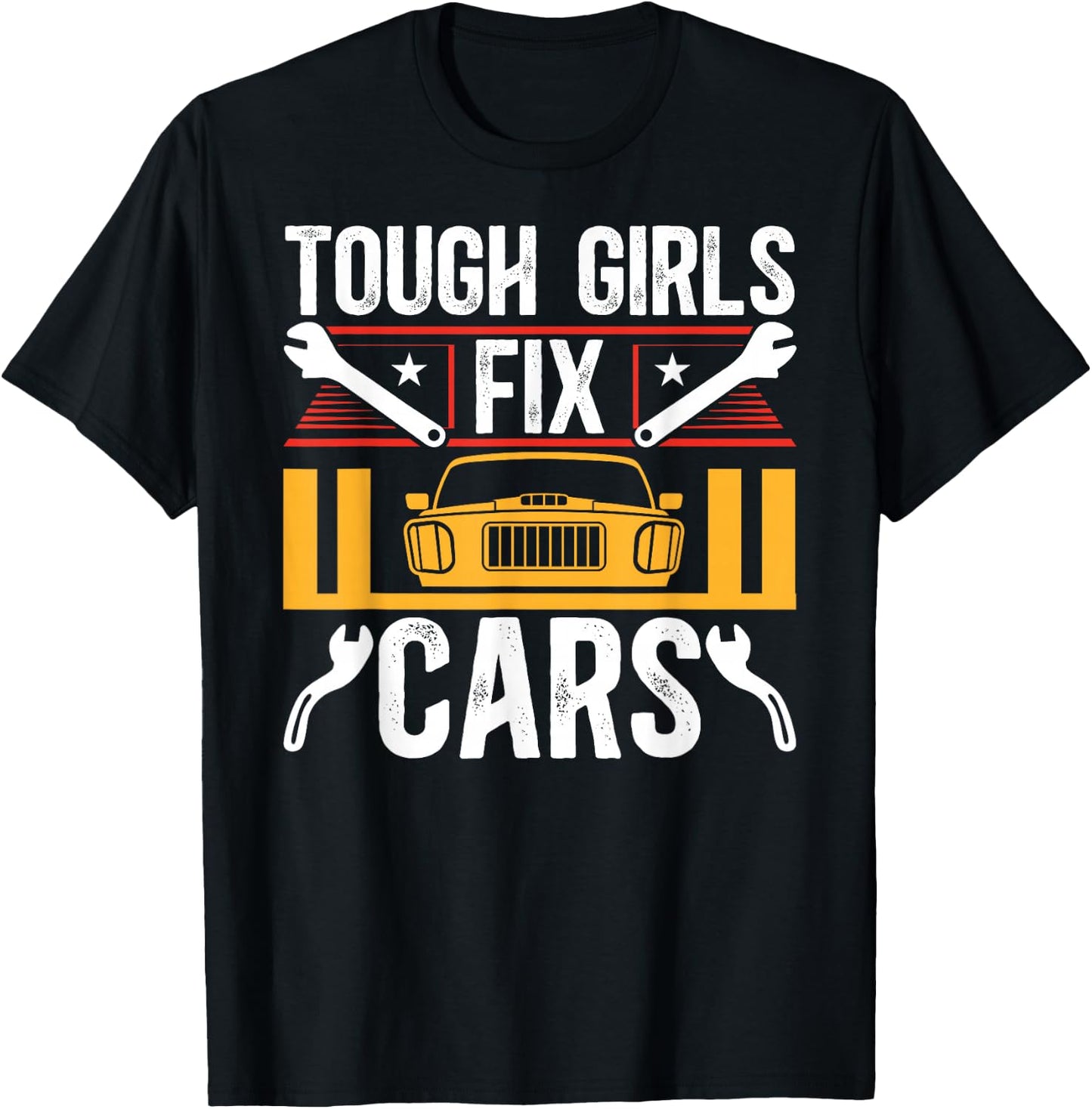 Tough Girls Fix Cars Female Mechanic Women Mechanics Girl T-Shirt - T-Shirt | Black