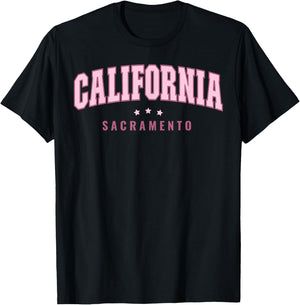 Sacramento California Preppy T-Shirt - T-Shirt | Black