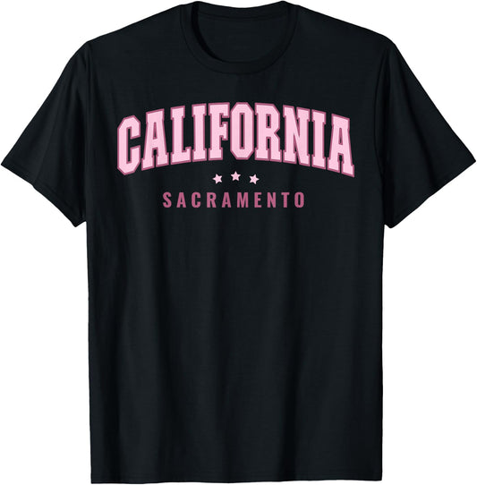 Sacramento California Preppy T-Shirt - T-Shirt | Black