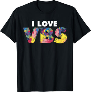 I Love VBS Vacation Bible School Crew Church Summer Camp T-Shirt - T-Shirt | Black
