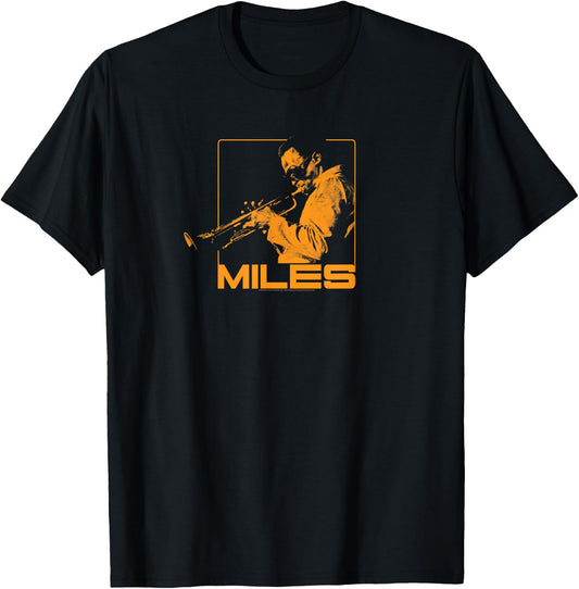 Miles Davis Jazz Music Orange Square T-Shirt - T-Shirt | Black