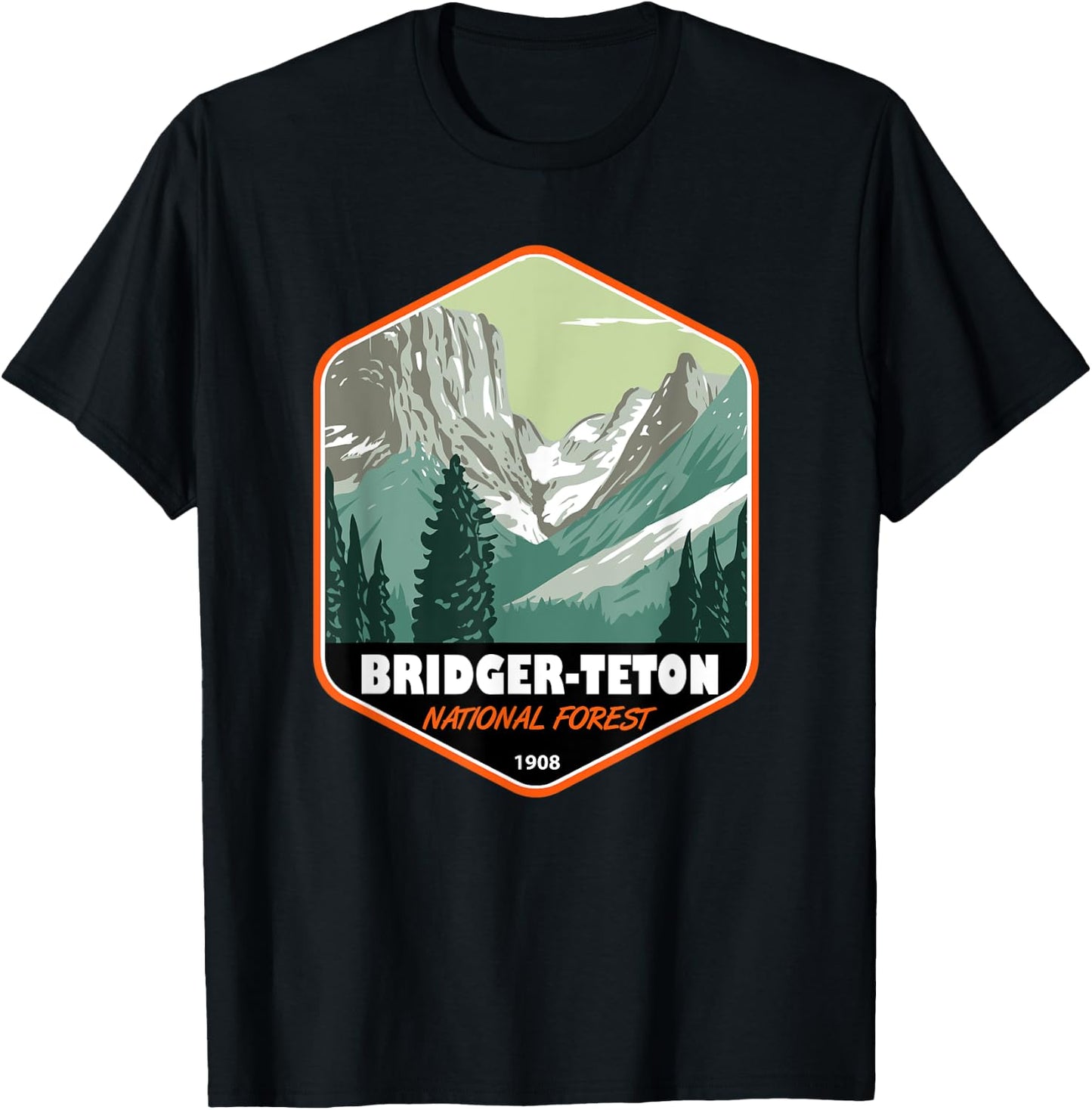Bridger Teton National Forest Continental Divide Badge T-Shirt - T-Shirt | Black