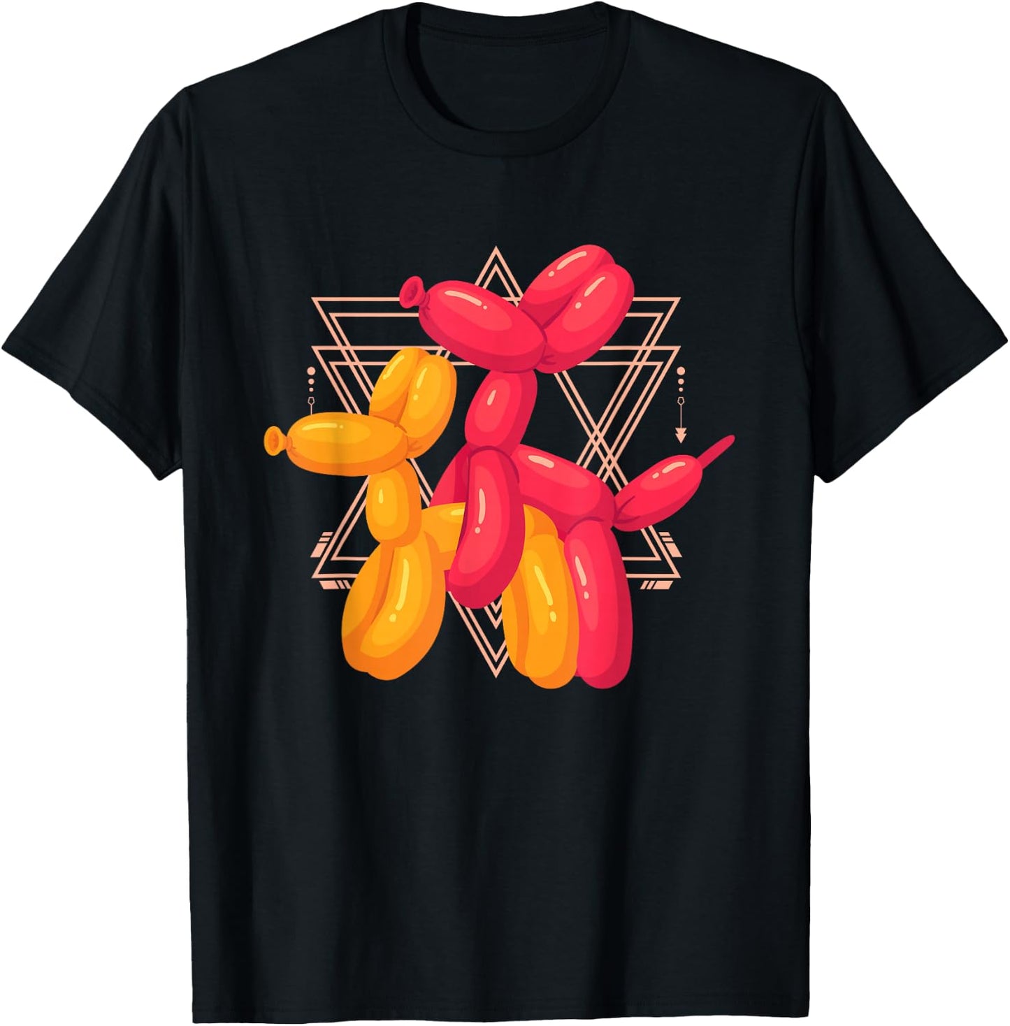 Funny Balloon Dog Sculpture Pair | Adult Humor T-Shirt - T-Shirt | Black