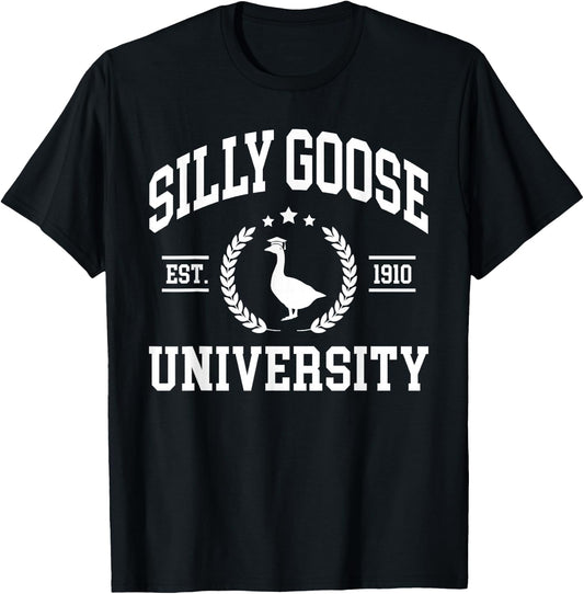 Funny Shirts Women, Vintage Silly Goose University T-Shirt - T-Shirt | Black