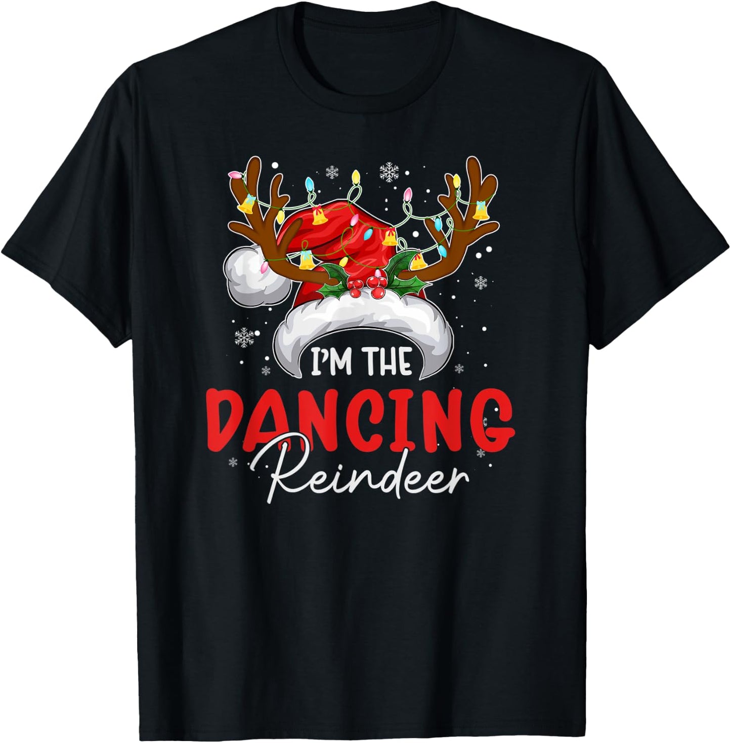 mb I'm The Dancing Reindeer Christmas Funny Family Pajamas T-Shirt - T-Shirt | Black