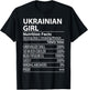 Ukrainian Girl Nutrition Facts Funny Ukraine T-Shirt - T-Shirt | Black