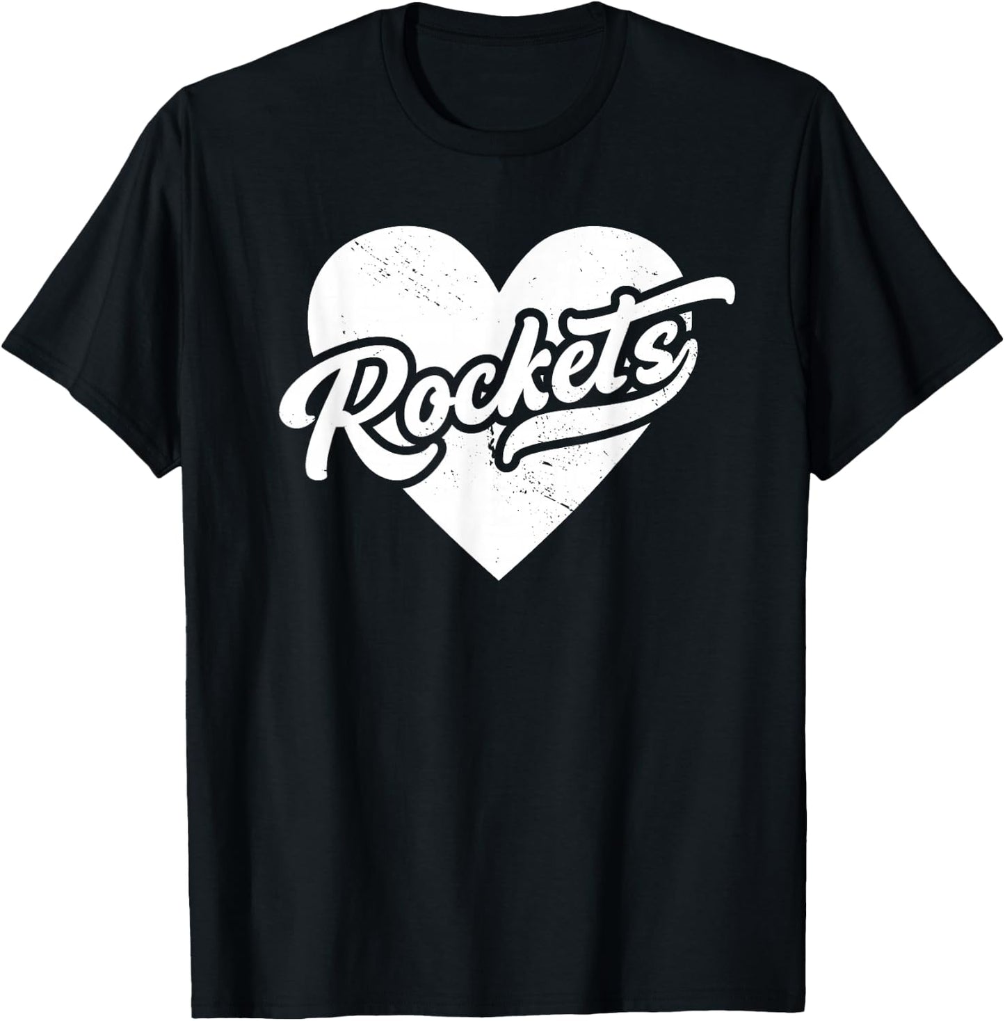Vintage Rockets School Spirit Go Rockets Love T-Shirt - T-Shirt | Black