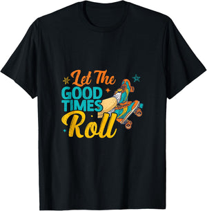 Retro Rollerskates 80's Derby Roller Skating for Teen Girls T-Shirt - T-Shirt | Black