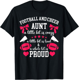 Football And Cheer Aunt Proud Football & Cheer Auntie T-Shirt - T-Shirt | Black