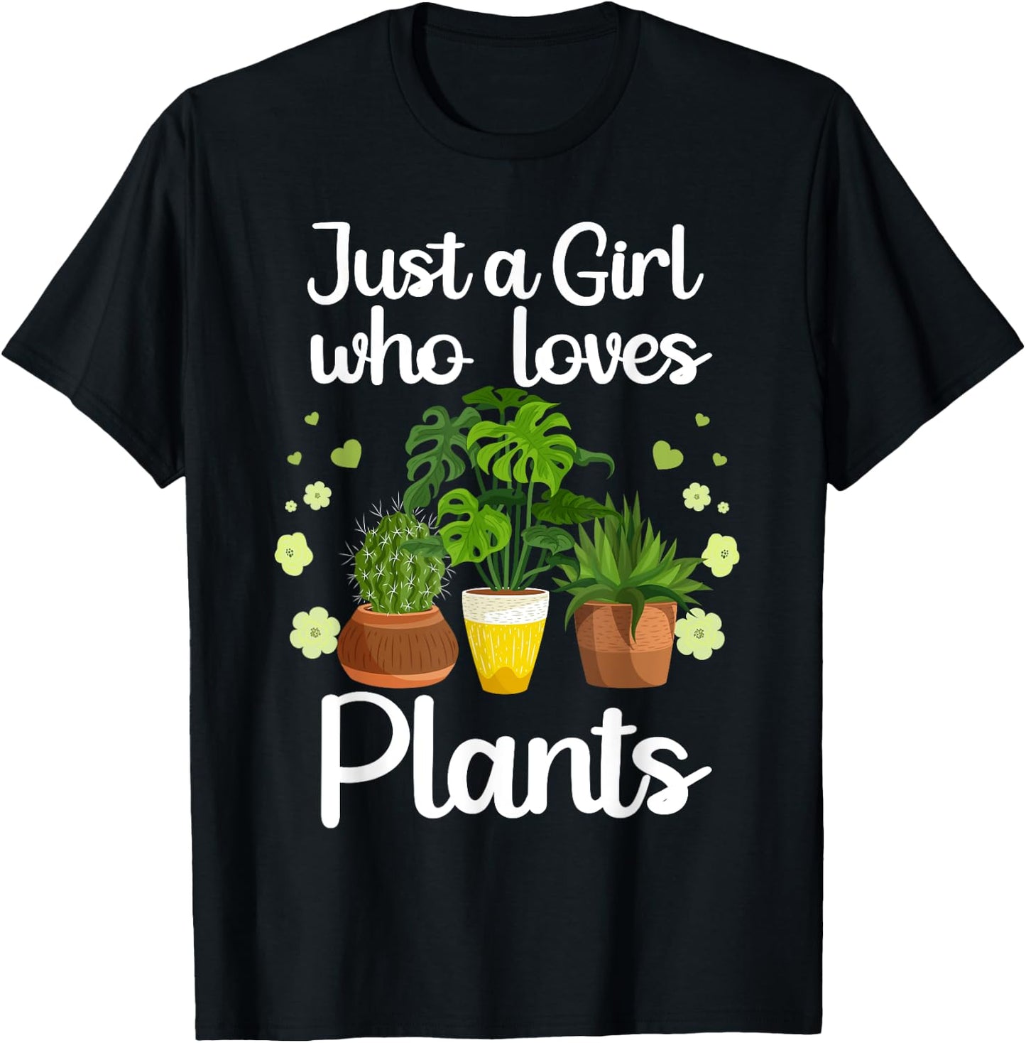 Funny Plant Design Girls Gardener Plant Lovers T-Shirt - T-Shirt | Black