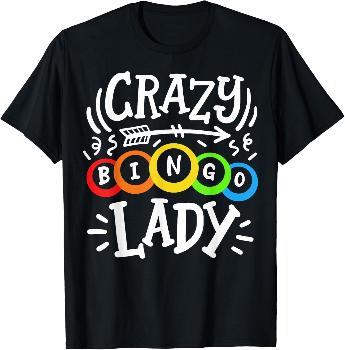 Bingo Crazy Bingo Lady T-Shirt - T-Shirt | Black