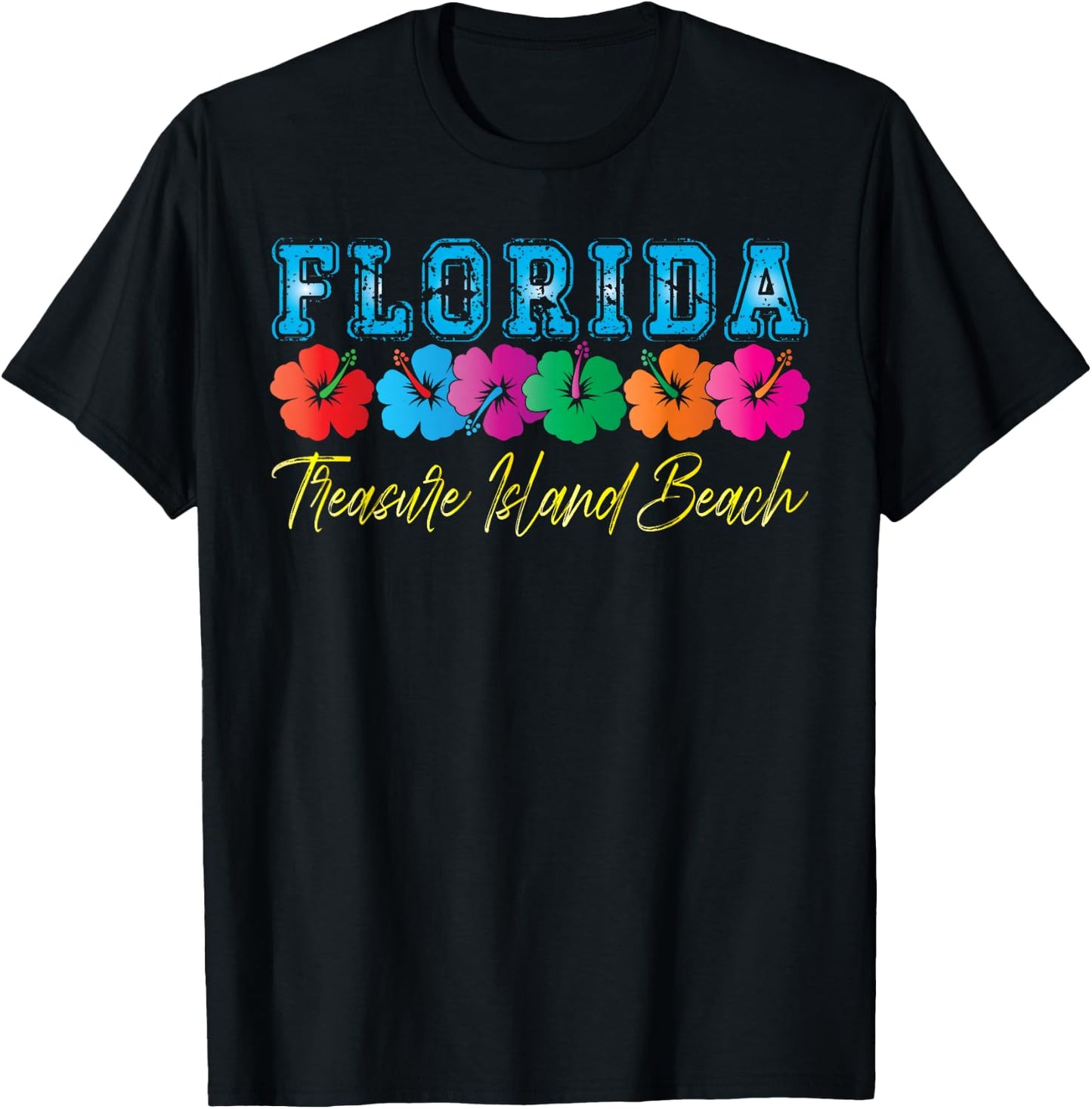 Florida Treasure Island Beach Family Vacation Souvenir T-Shirt - T-Shirt | Black
