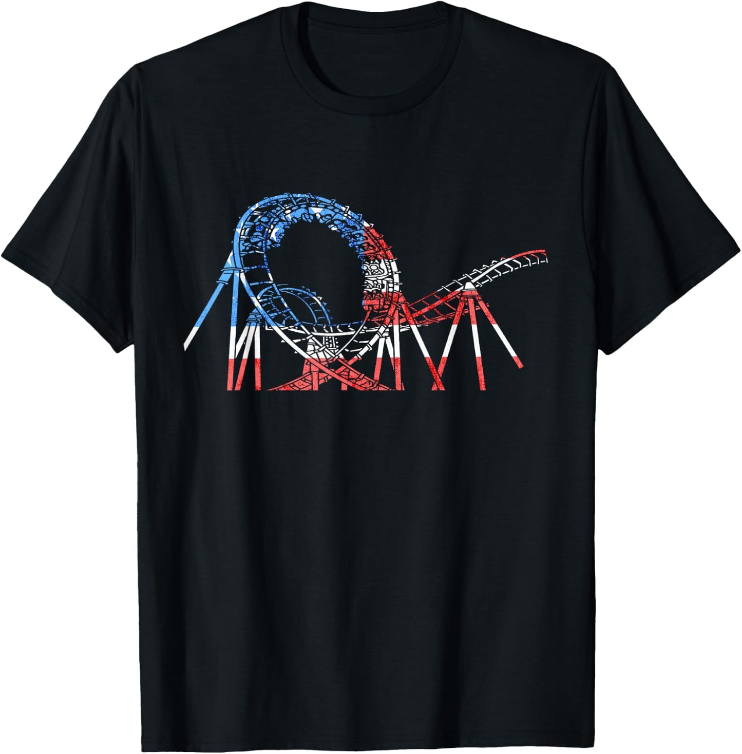 Roller Coaster America USA Ride Roller Coaster Lover Thrill T-Shirt - T-Shirt | Black